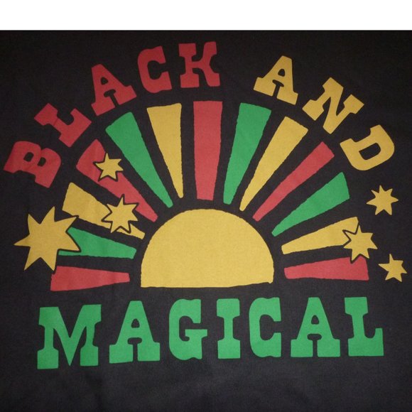 Womens Mighty Fine "BLACK and MAGICAL" Long Sleeve TShirt Size L XL 1X 2X 3X NWT - Picture 2 of 2